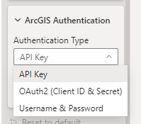 ArcGIS Authentication Method Selection